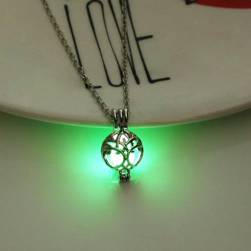 Glow-in-the-dark tree of life necklace