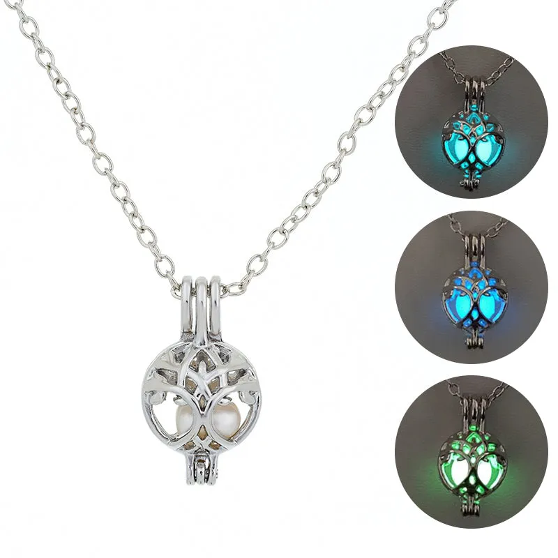 Glow-in-the-dark tree of life necklace