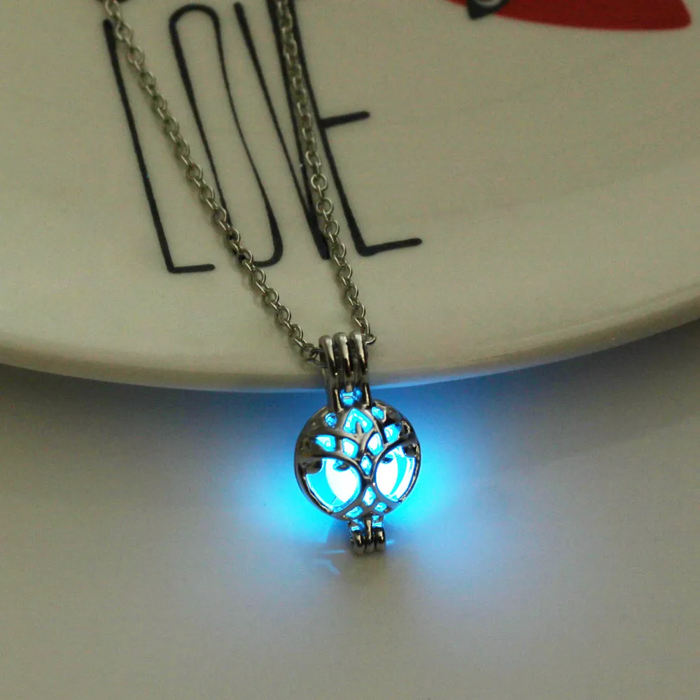 Glow-in-the-dark tree of life necklace