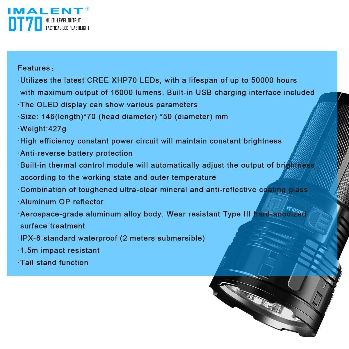 IMALENT DT70 LED Flashlight