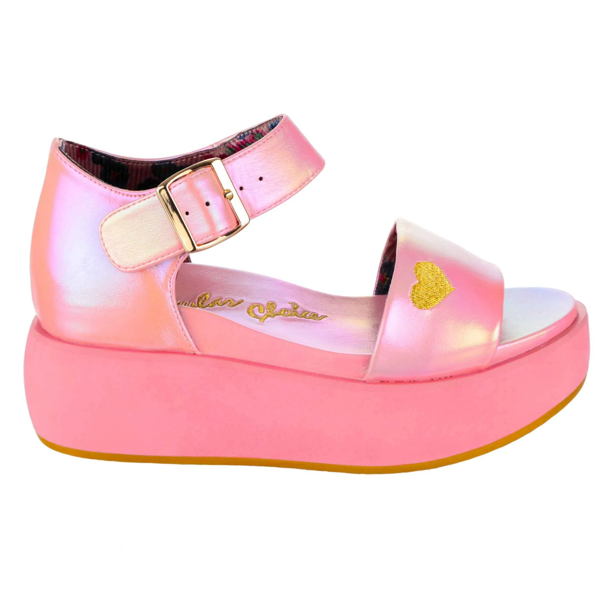 Irregular Choice Platform Flats - Pastel Pastille Pink