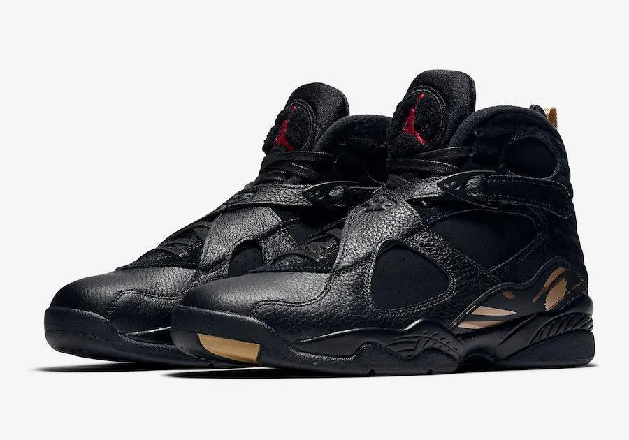 Jordan 8 OVO Black/Blur-Metallic Gold-Varsity