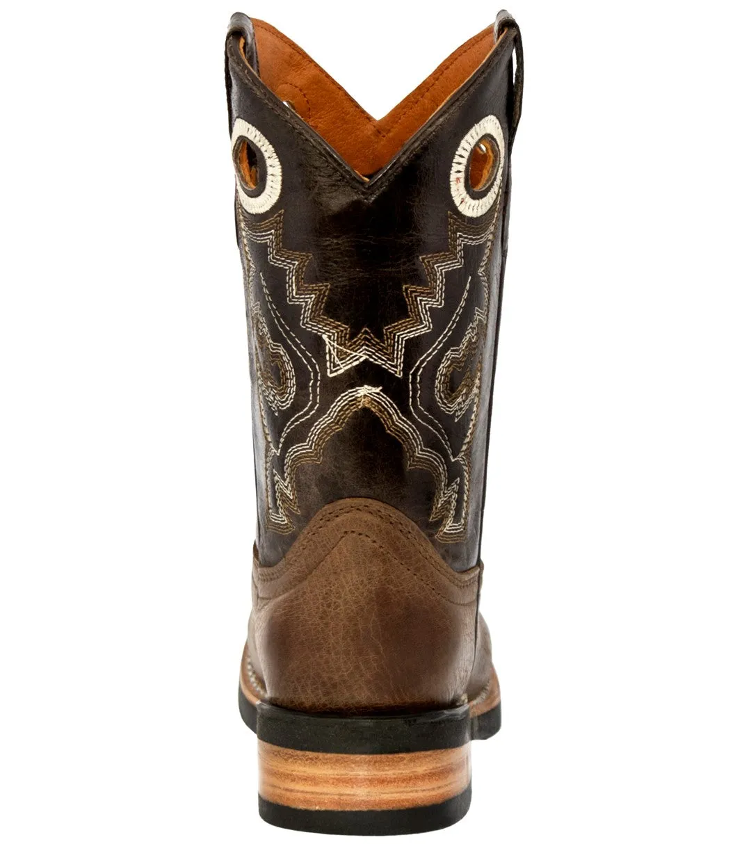 Kids Toddler Western Cowboy Boots Pull On Square Toe Brown - #201