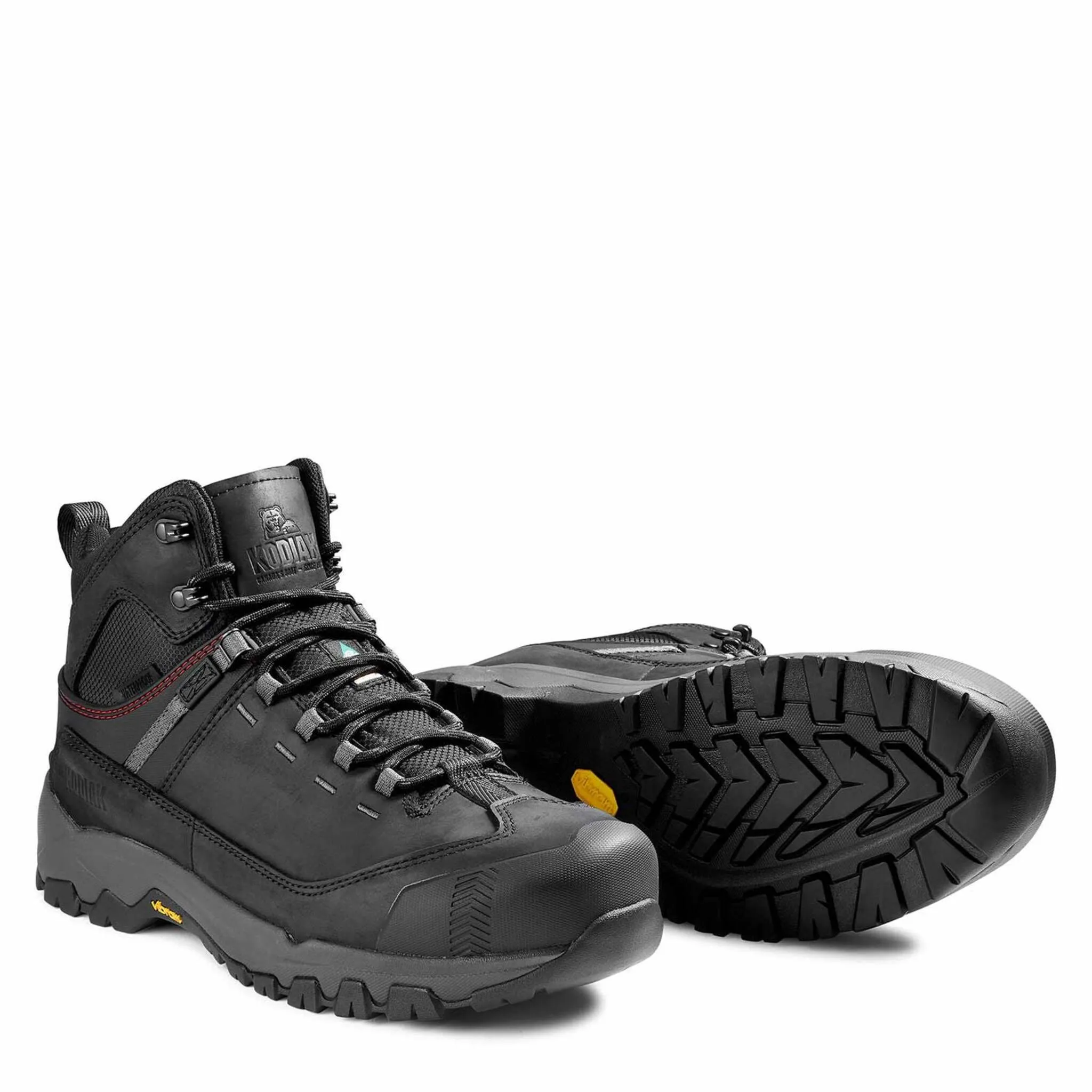 Kodiak Men's 6" Quest Bound Waterproof Hiker Safety Work Boots – Vibram® TC4  Outsole, Composite Safety Toe, Slip-Resistant | Sizes 7-15