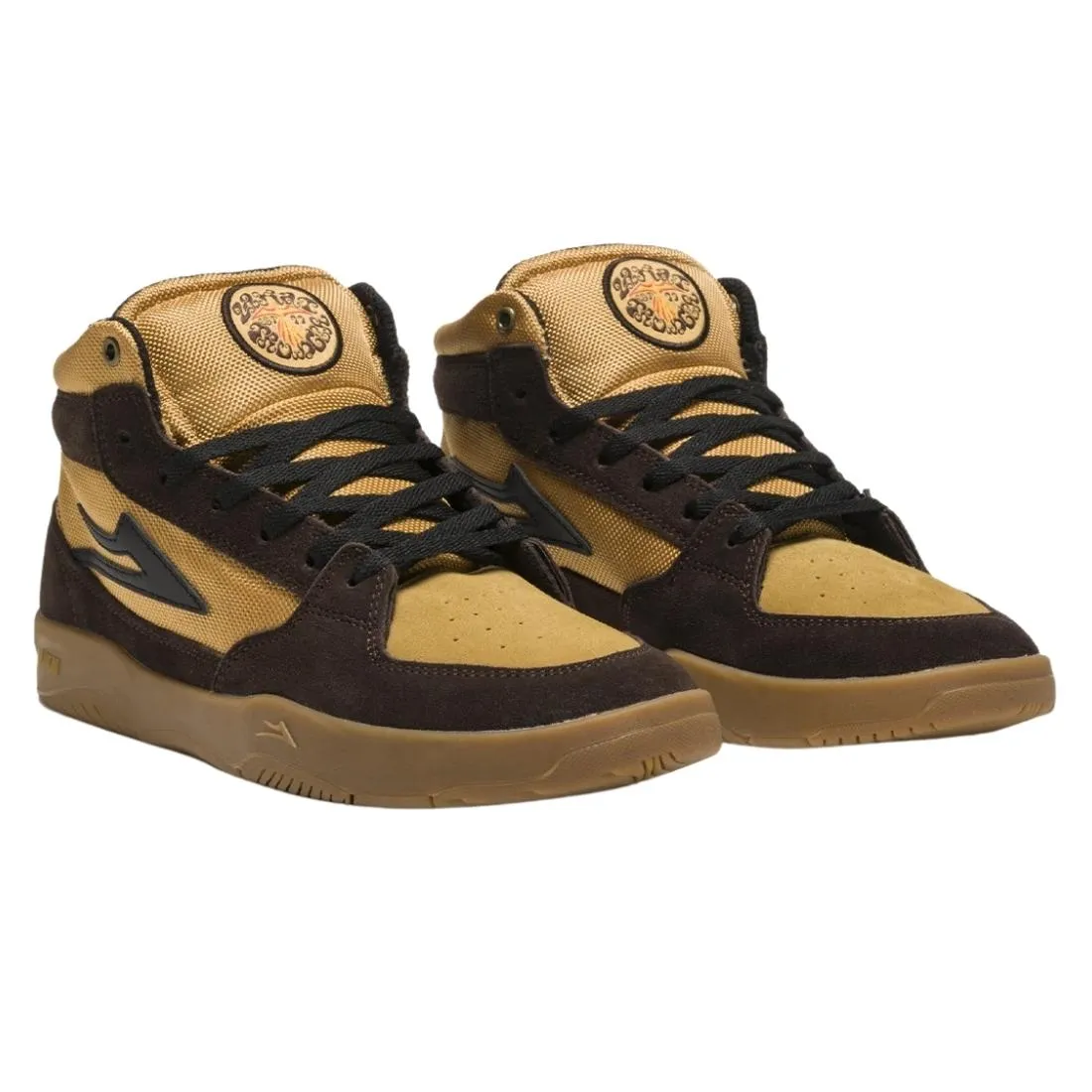 Lakai Trudger Mid Top Skate Shoes - Chocolate/Gum Suede