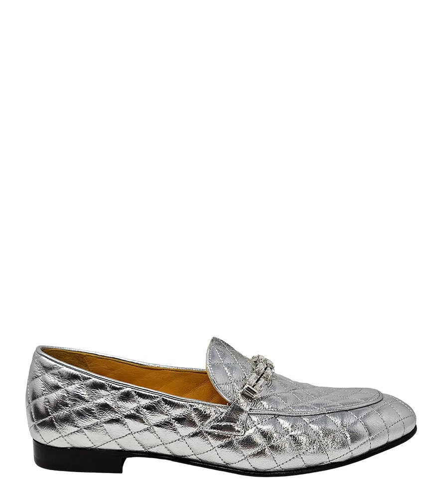 Madison Maison™  Silver Quilted Flat Loafer