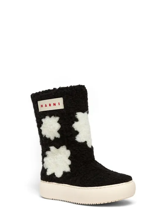 Marni Junior   Faux fur boots w/logo 