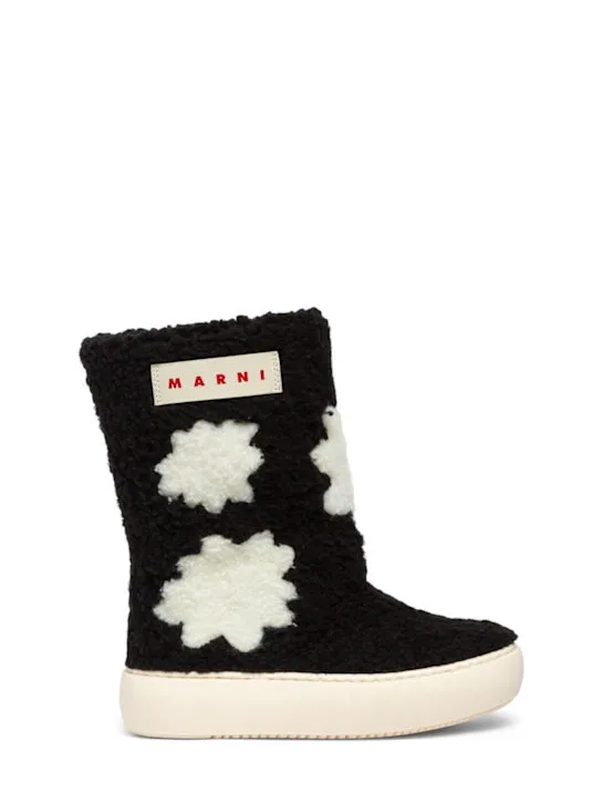 Marni Junior   Faux fur boots w/logo 