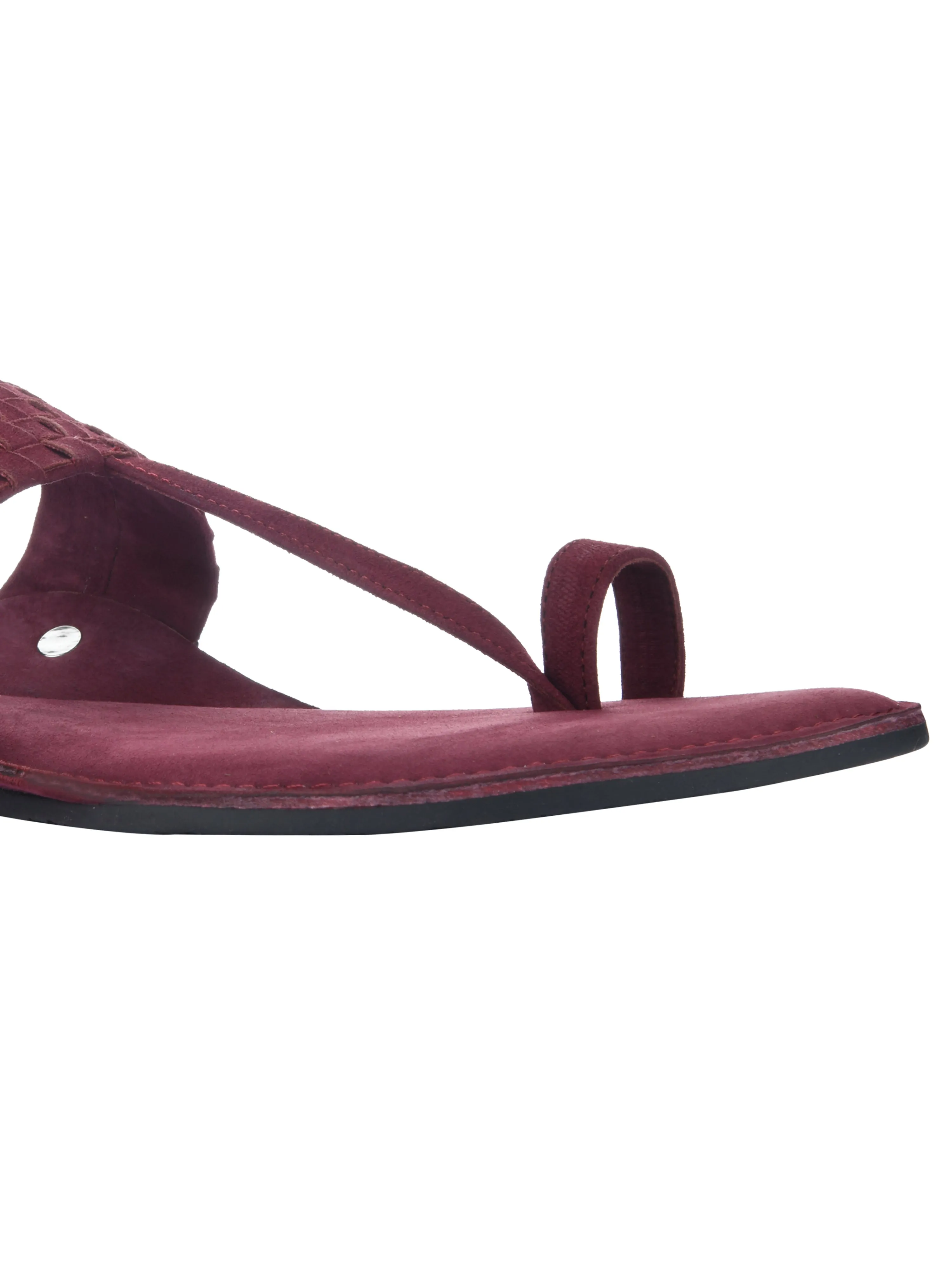 Maroon Weave Kolhapuri For Women