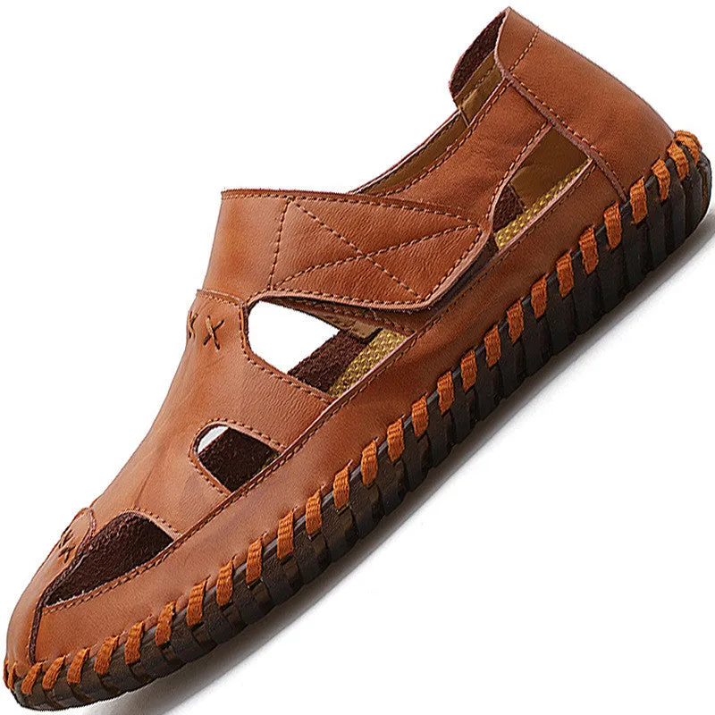 Men's Shoes Summer Sandals Baotou Driving Leather