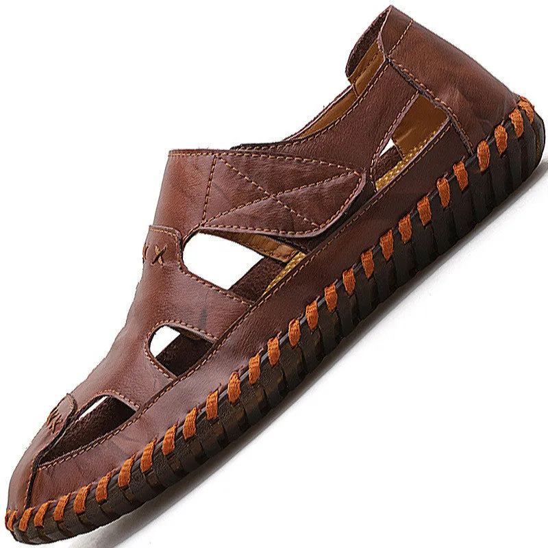 Men's Shoes Summer Sandals Baotou Driving Leather