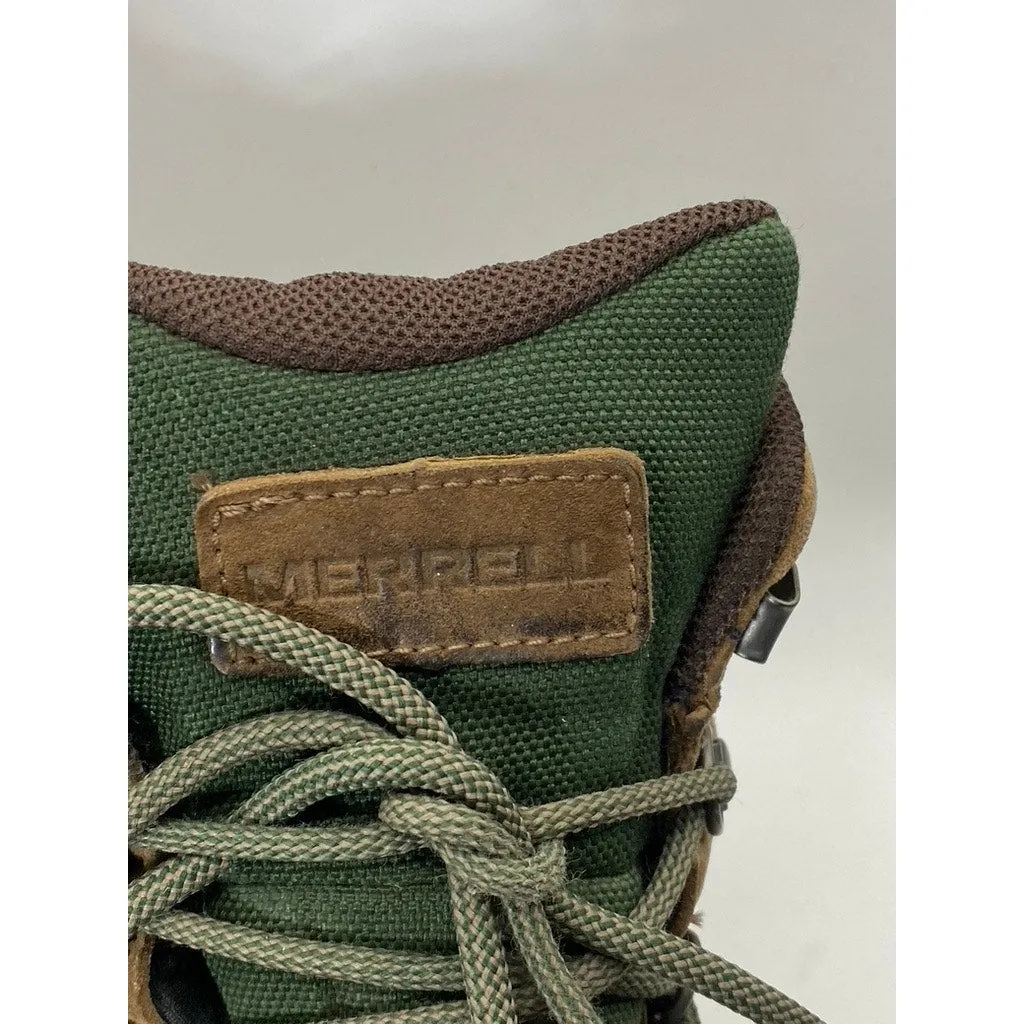 MERRELL Men's Brown/Green Ontario 85 Mid Lace-Up Waterproof Hiking Boots SZ 10.5