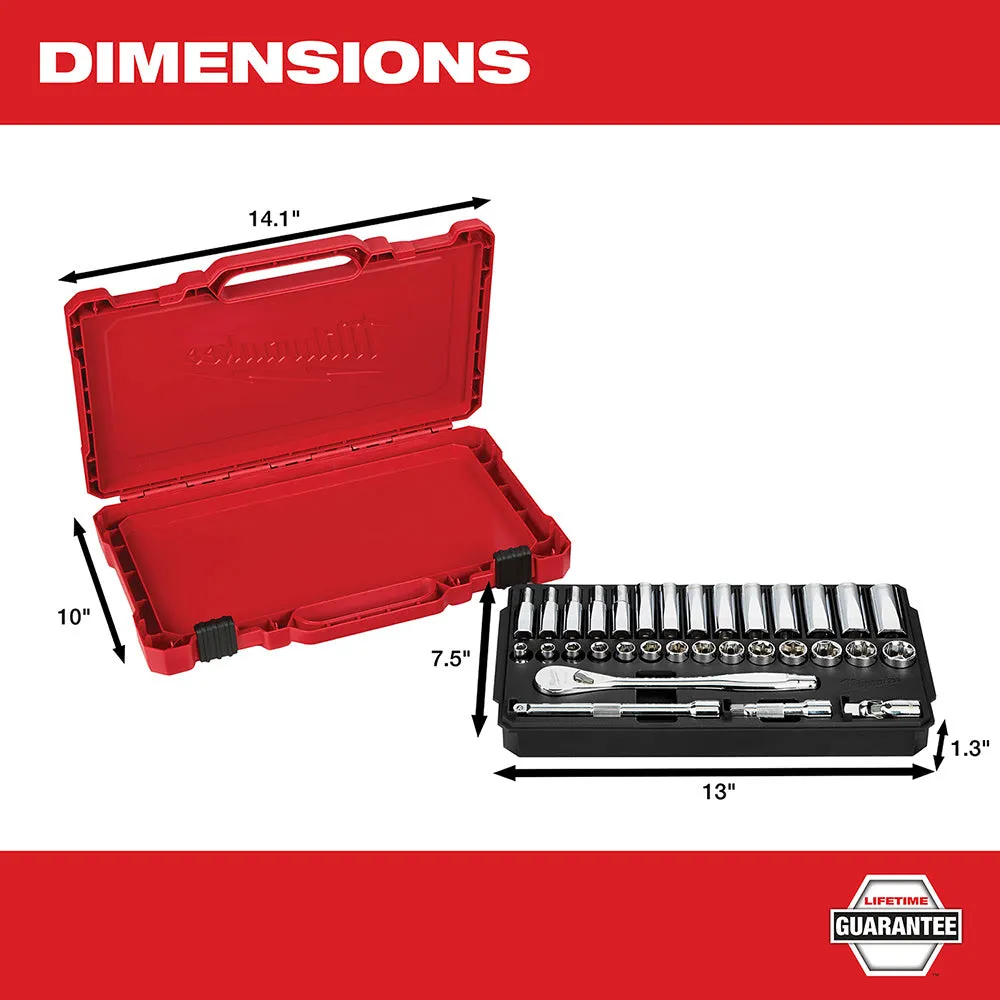 Milwaukee 48-22-9508 3/8" Drive 32 Piece Ratchet & Socket Set - Metric