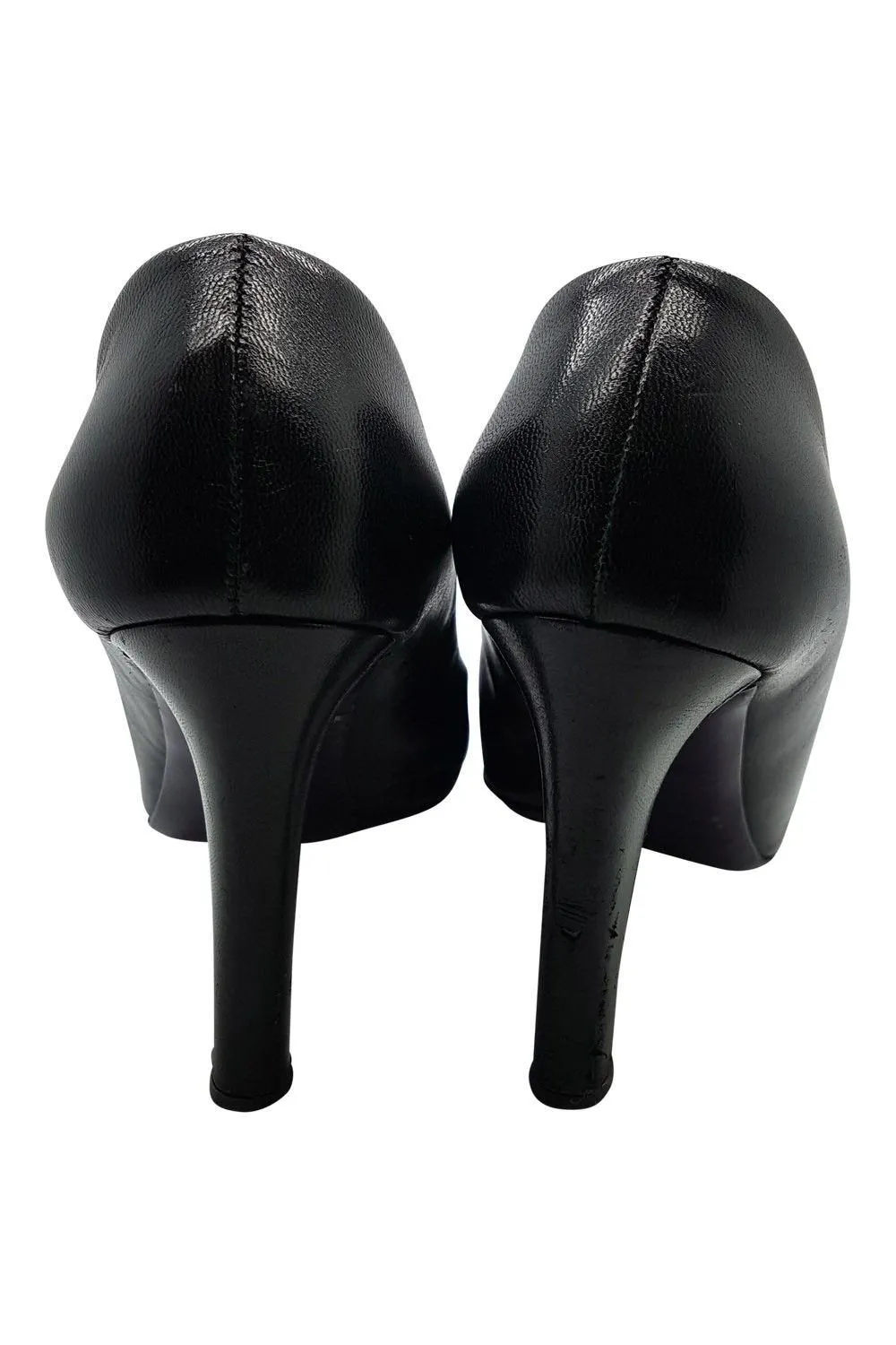 MIU MIU Plain Black Court Shoes (36)