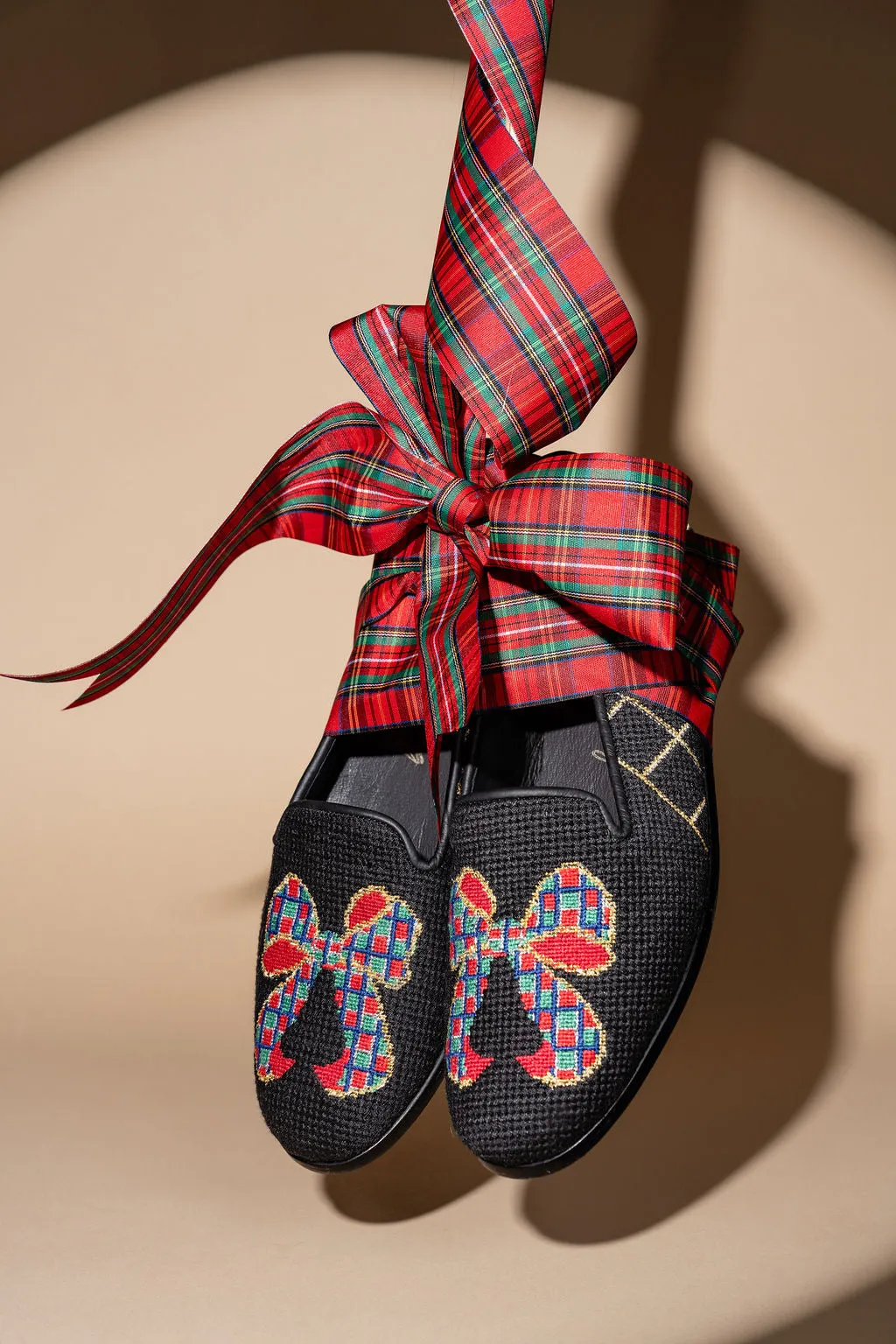 Needlepoint Loafer in Tartan Bow