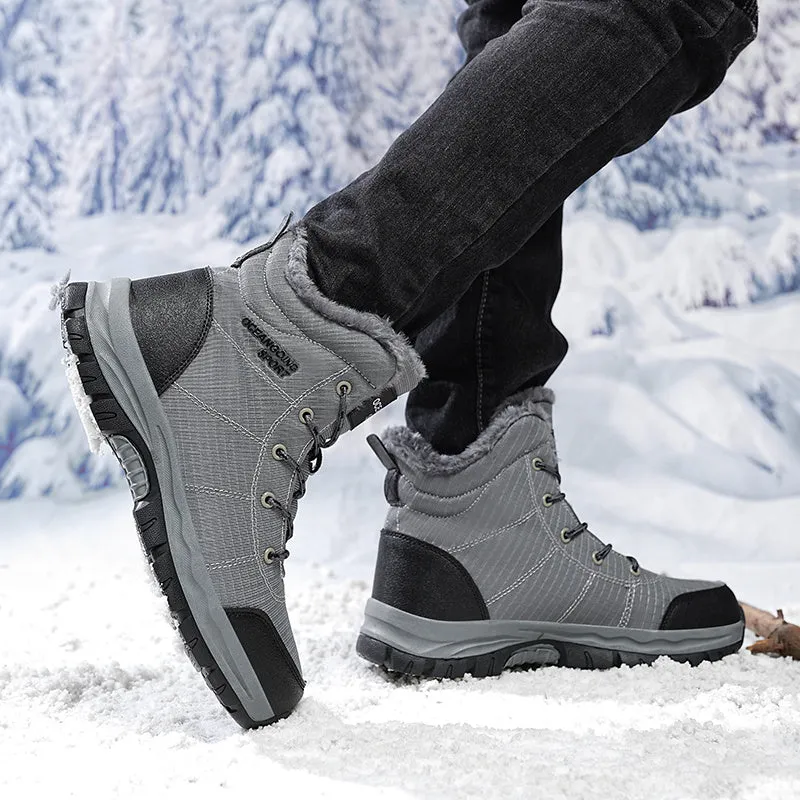 New men's winter Oxford cloth outdoor waterproof non-slip hiking boots warm non-slip men's shoes 39-48