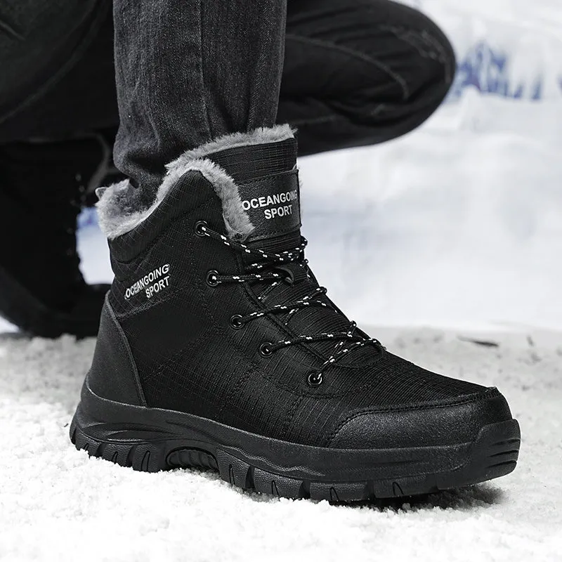 New men's winter Oxford cloth outdoor waterproof non-slip hiking boots warm non-slip men's shoes 39-48