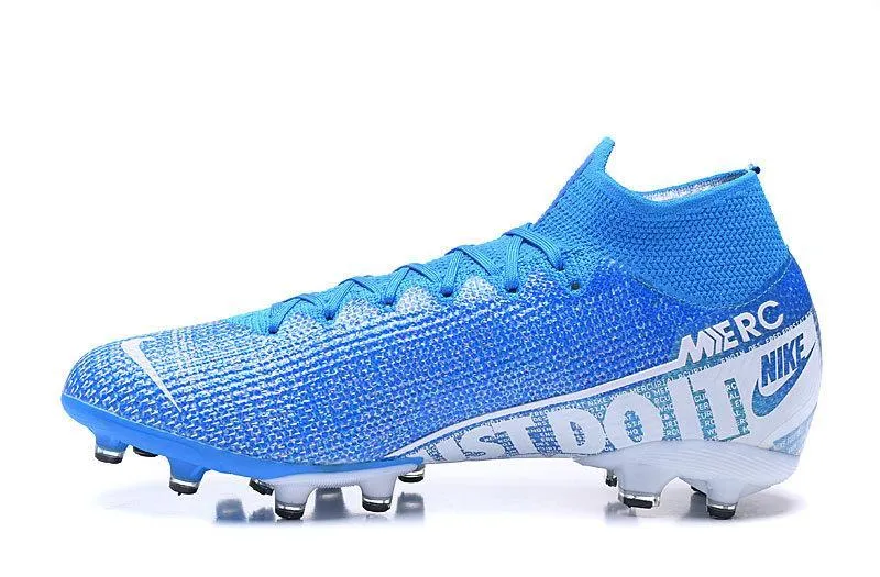 NIKE Superfly VII New Lights Flyknit 360 Soccers Cleats Shoes Light Blue White