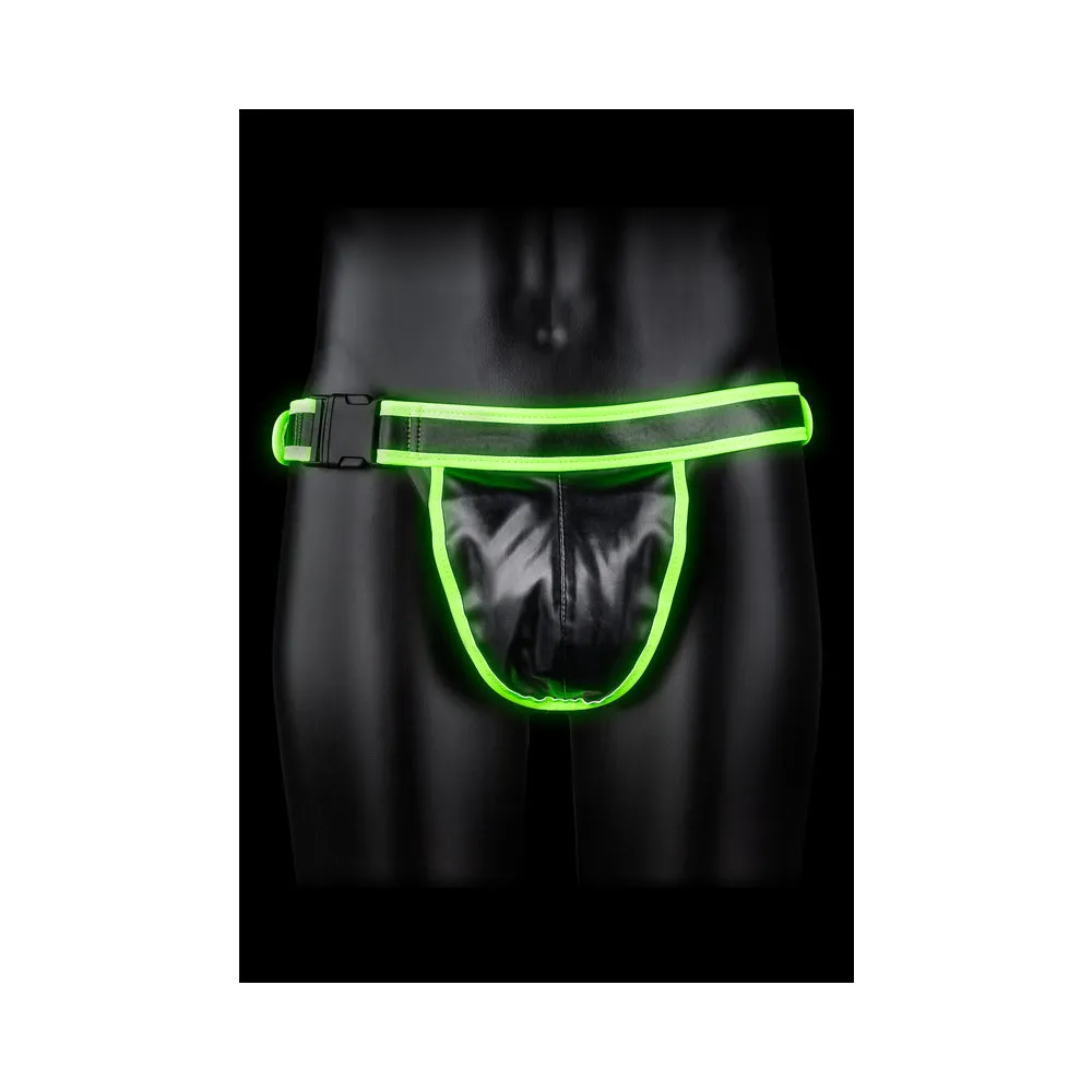 Ouch! Glow in the Dark Buckle Jock Strap Neon Green S/M