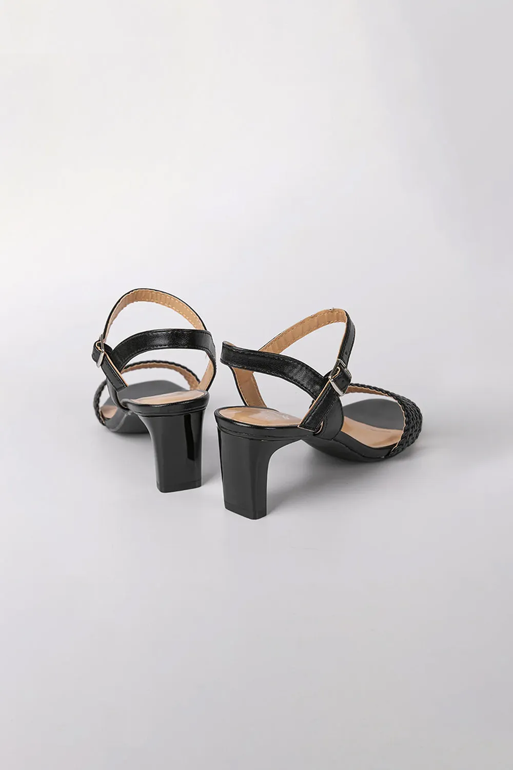 Outdoor Sandals Peep Toe Chunky Heel Fashion Shoes With Buckle Braided Strap