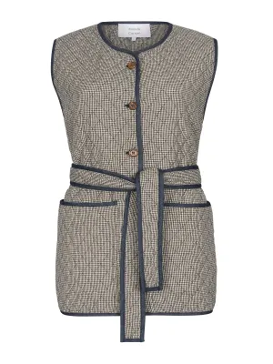 Polly check quilted gilet