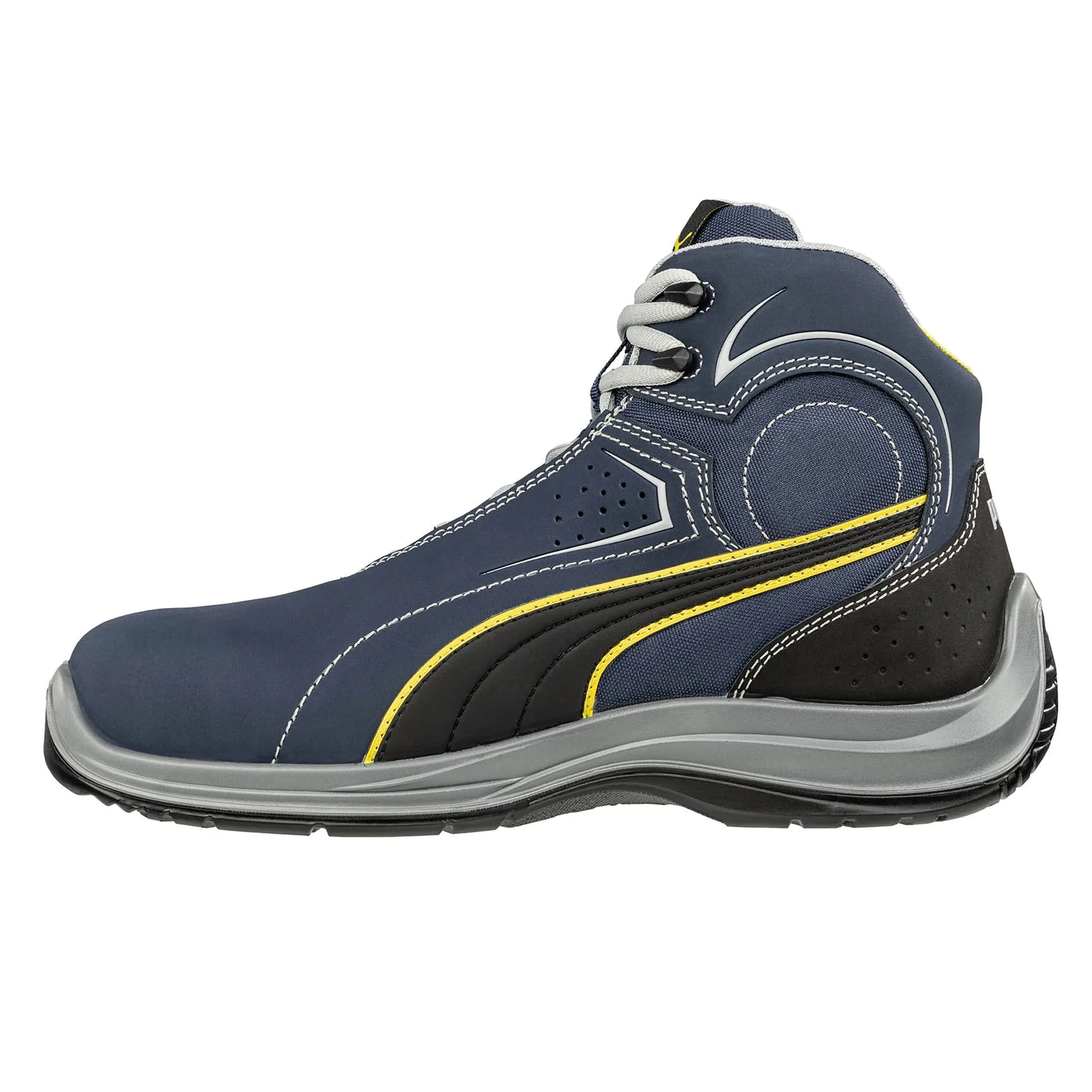 Puma Men's 632635 Touring Blue Mid Composite Safety Toe Metal Free Work Shoes