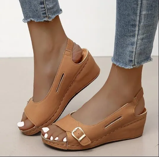 Purpdrank - Women's Shoes Sandals Soild Color Female Shoes Fashion Outdoor Women Sandals For Wedges Shoes Woman Zapatos De Mujer