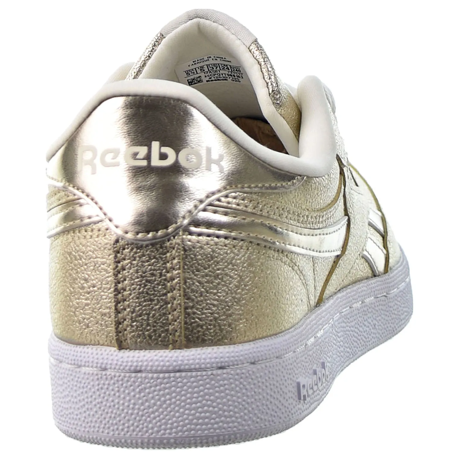 Reebok Club C Revenge Big Kids' Shoes Gold Metallic-Chalk-White