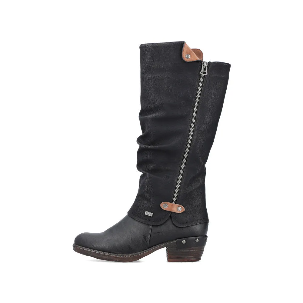 Rieker 93655-00 Black Tex Long Boots