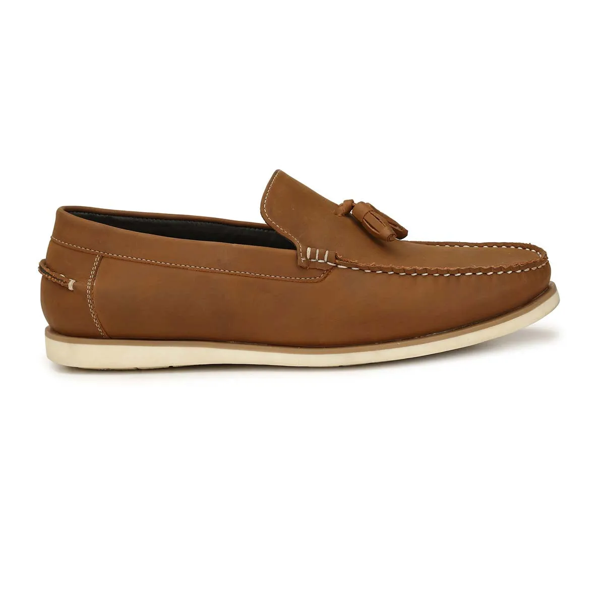 San Frissco Tan Casual Tassel Driving Shoe For Men