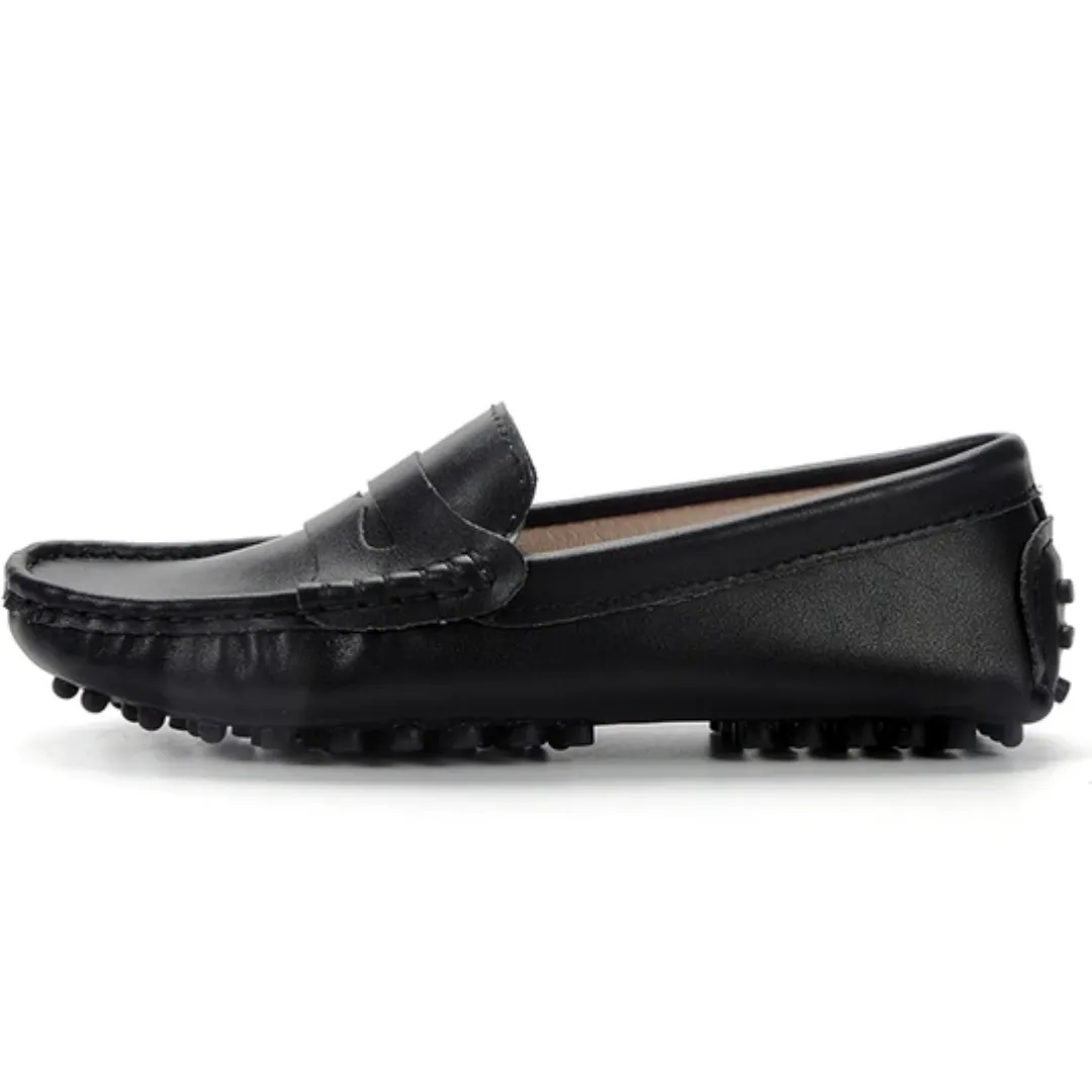 Sika Women's Flat Leather Loafer Black Shoes