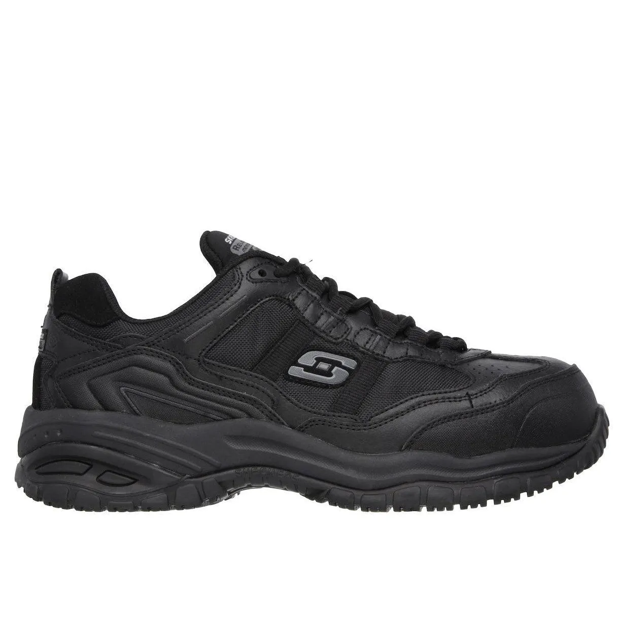 Skechers 77013EC Soft Stride - Grinnel Mens Black Leather Lace Up Shoes