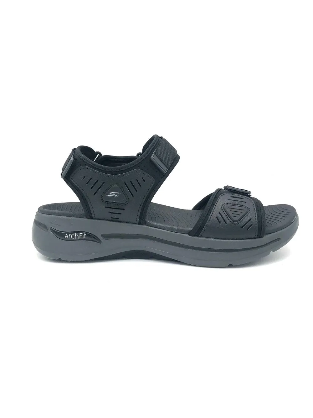 'Skechers' Men's GOwalk Arch Fit Sandal - Black / Charcoal