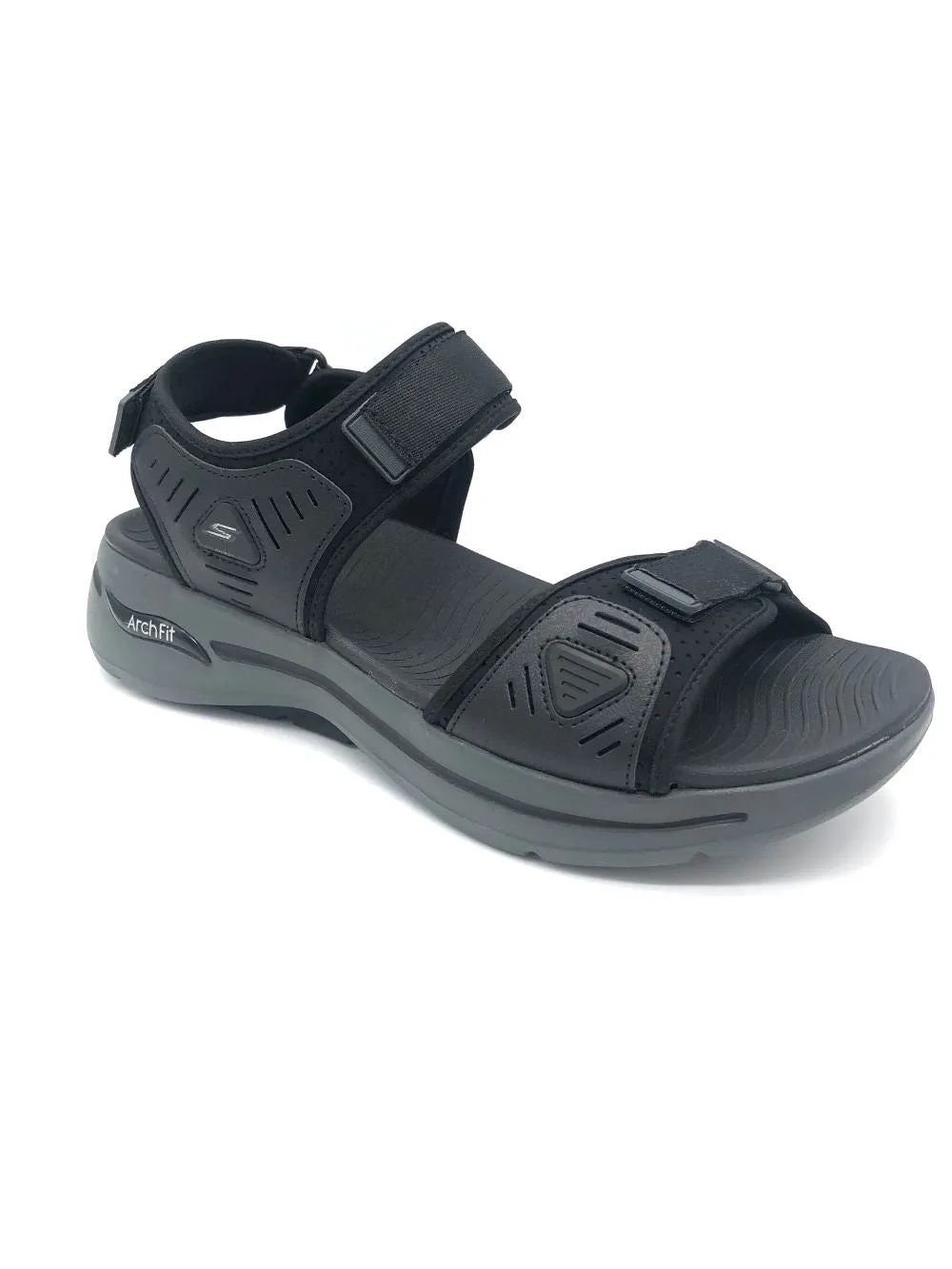 'Skechers' Men's GOwalk Arch Fit Sandal - Black / Charcoal