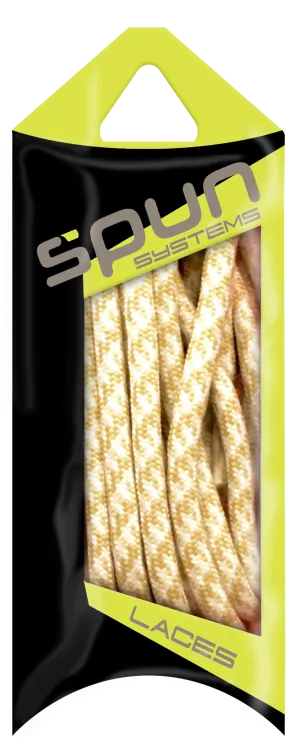 Spun™ Round Houndstooth ShoeLaces - Vegas Gold & White