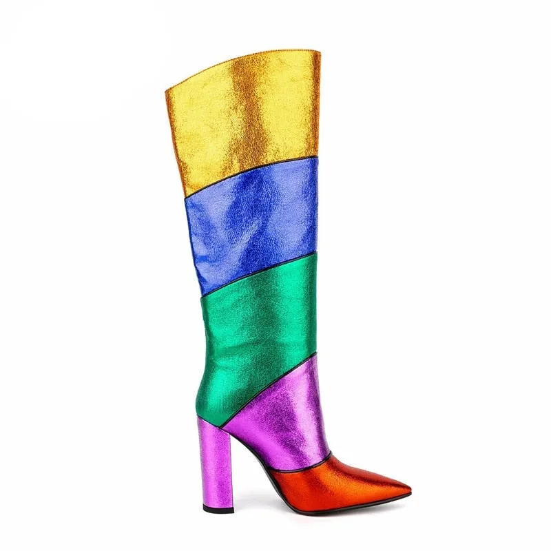 TEEK - Metallic Rainbow Stripe Boots