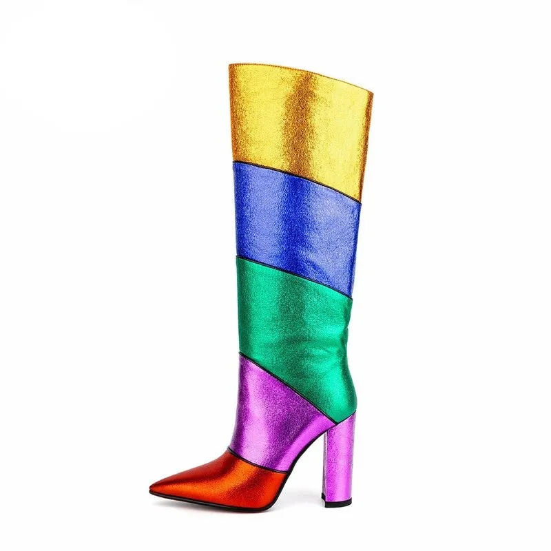 TEEK - Metallic Rainbow Stripe Boots