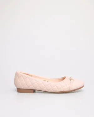 Tomaz NN253 Ladies Quilted Ballet Flats (Beige)