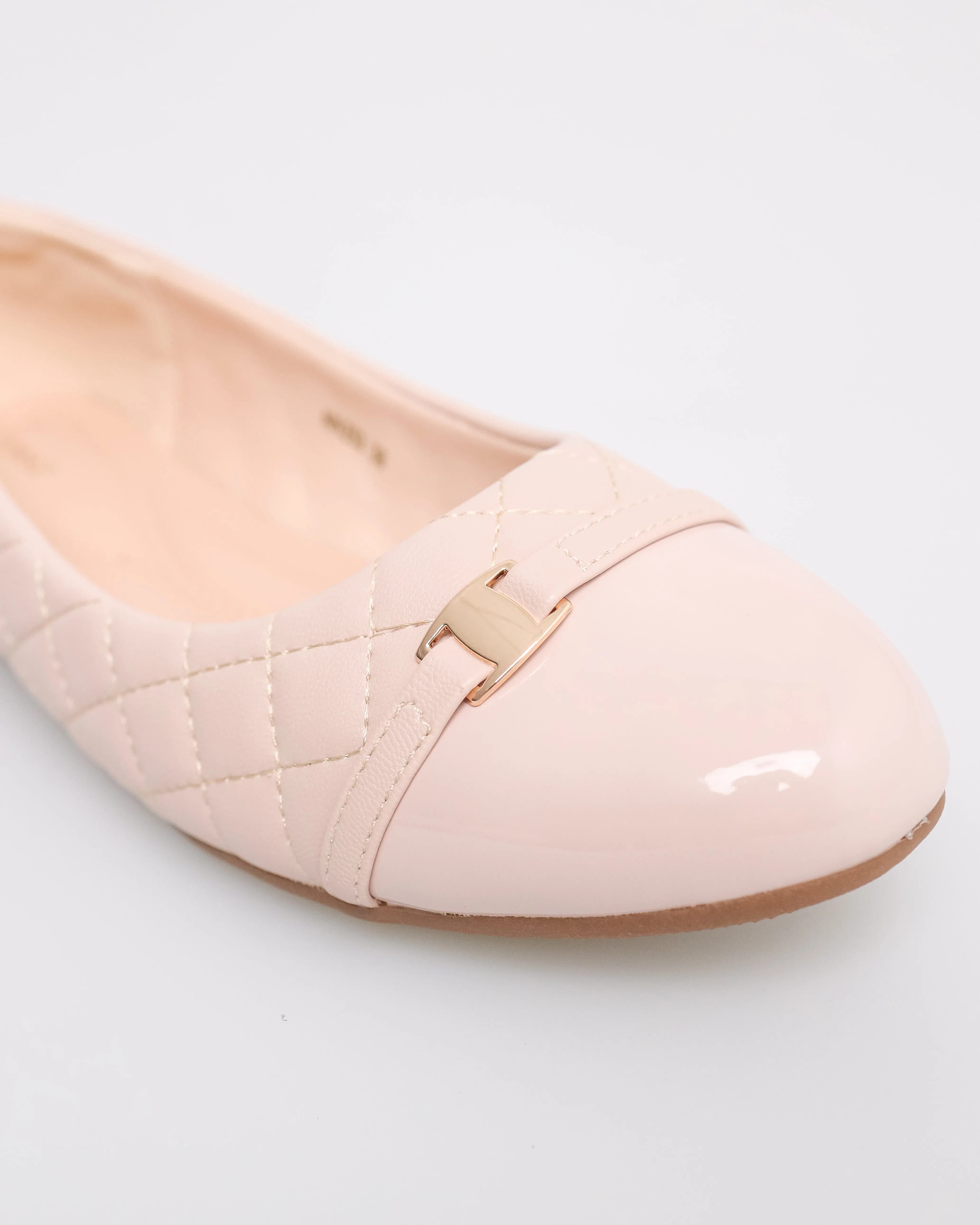 Tomaz NN253 Ladies Quilted Ballet Flats (Beige)