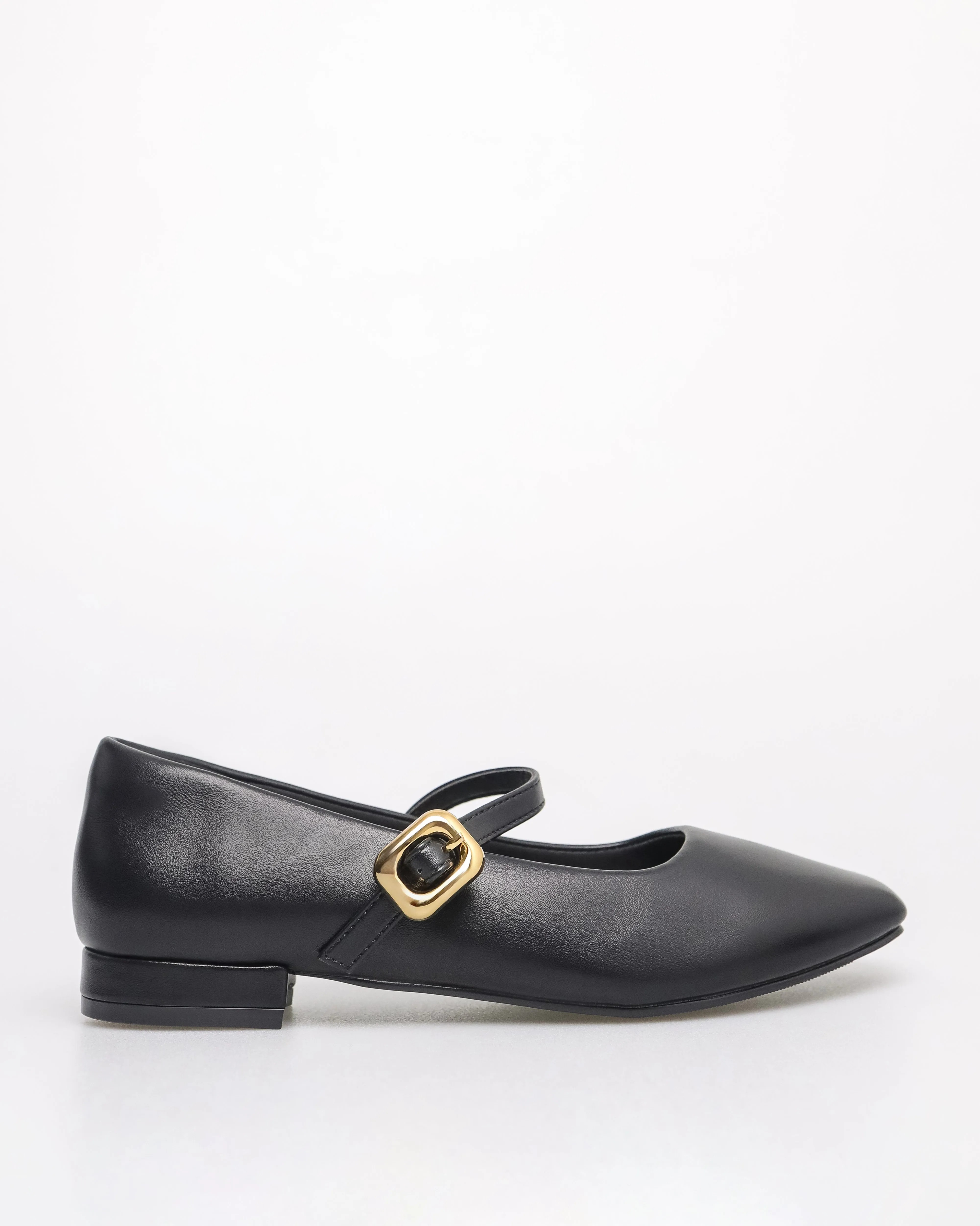 Tomaz NN364 Ladies Buckle Flats (Black)