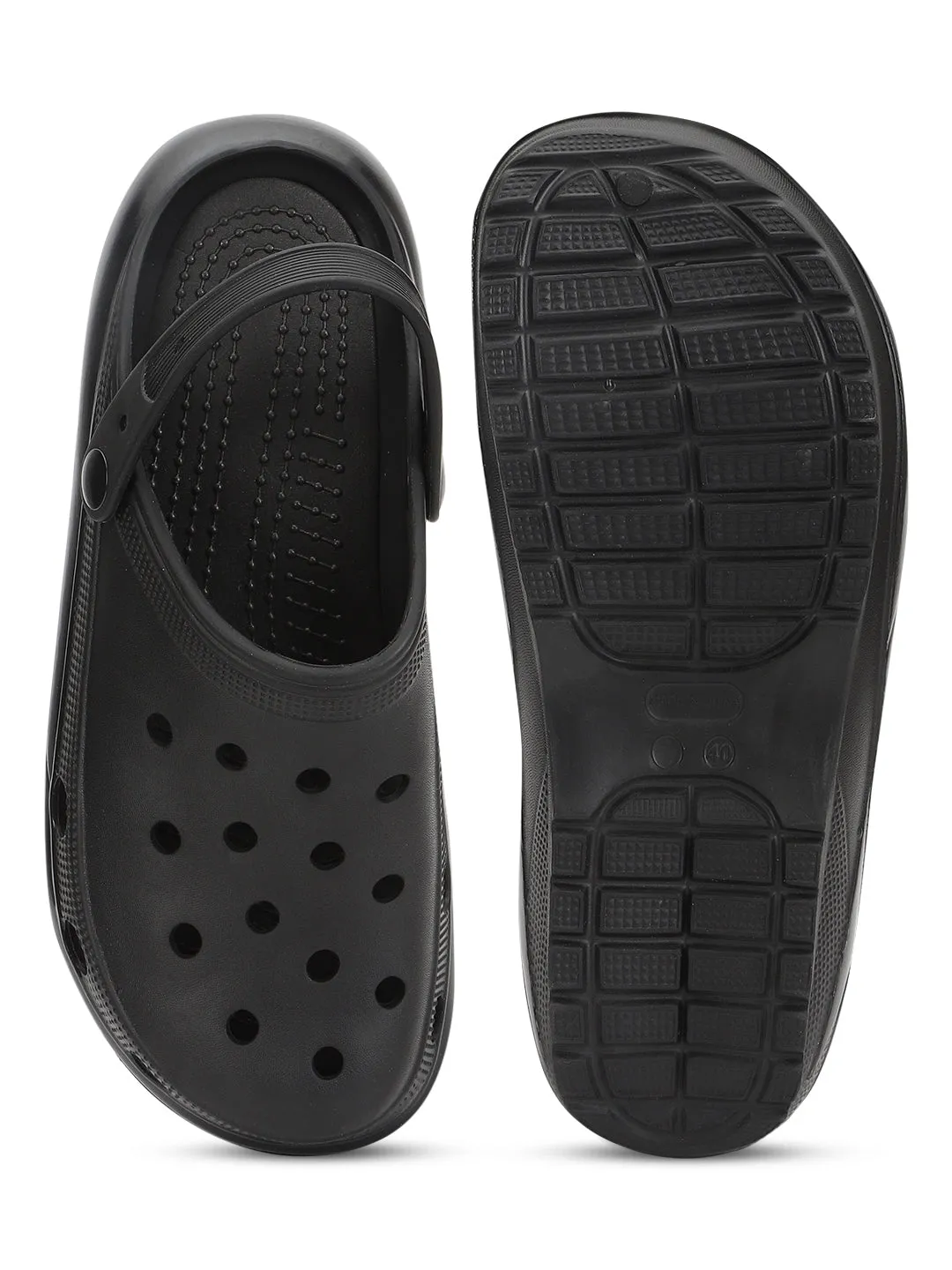 Total Black PU Slip-On Croc Flats (TC-RS3496-TOTBLK)