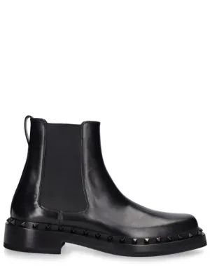 Valentino Garavani   35mm Rockstud Beatle leather boots 