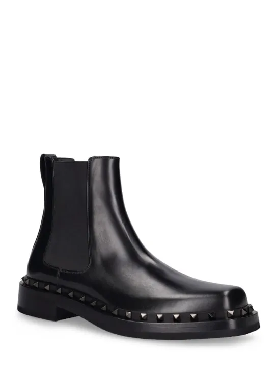 Valentino Garavani   35mm Rockstud Beatle leather boots 