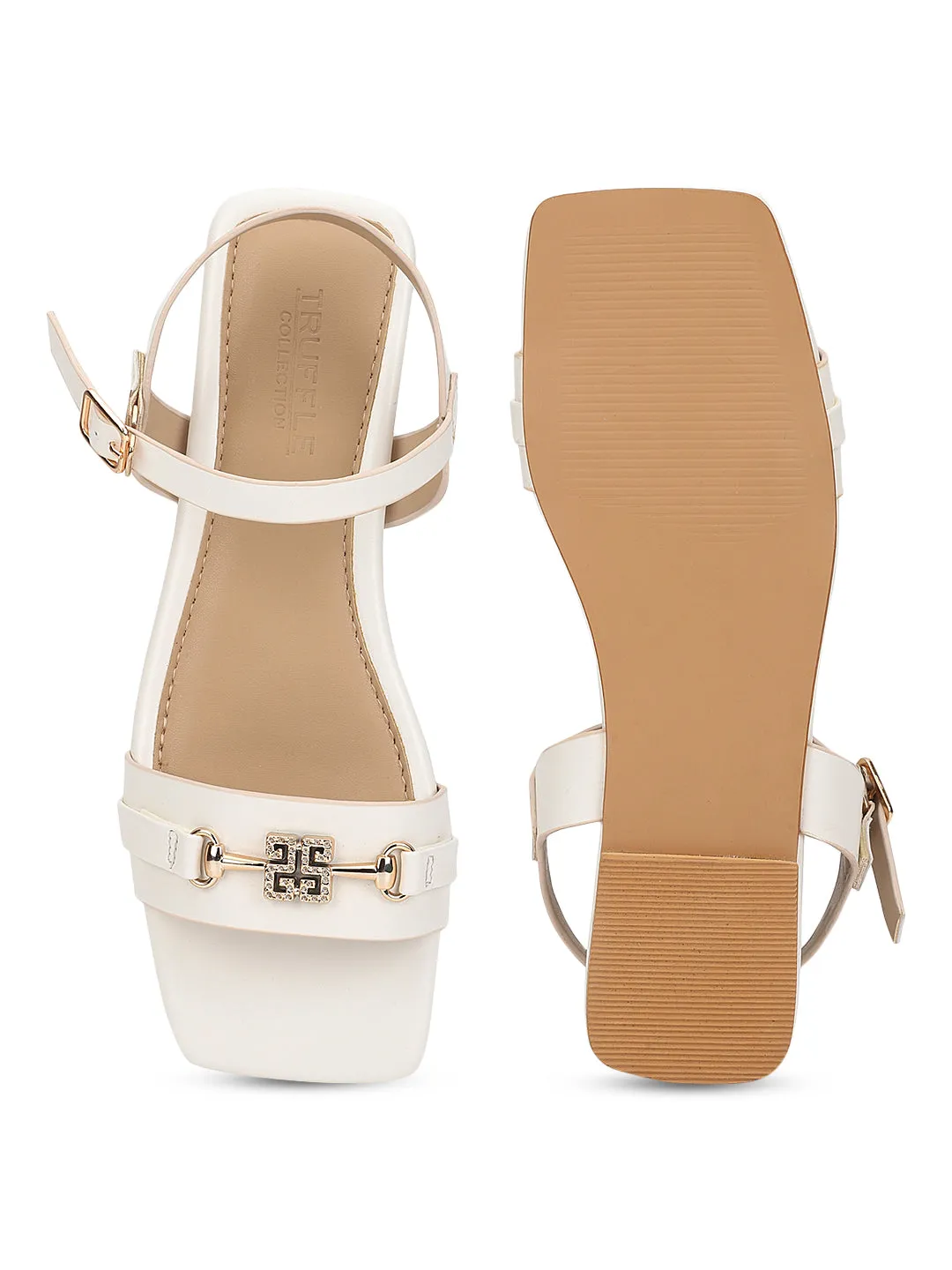 White PU Flats Sandals (TC-ST-005-WHT)