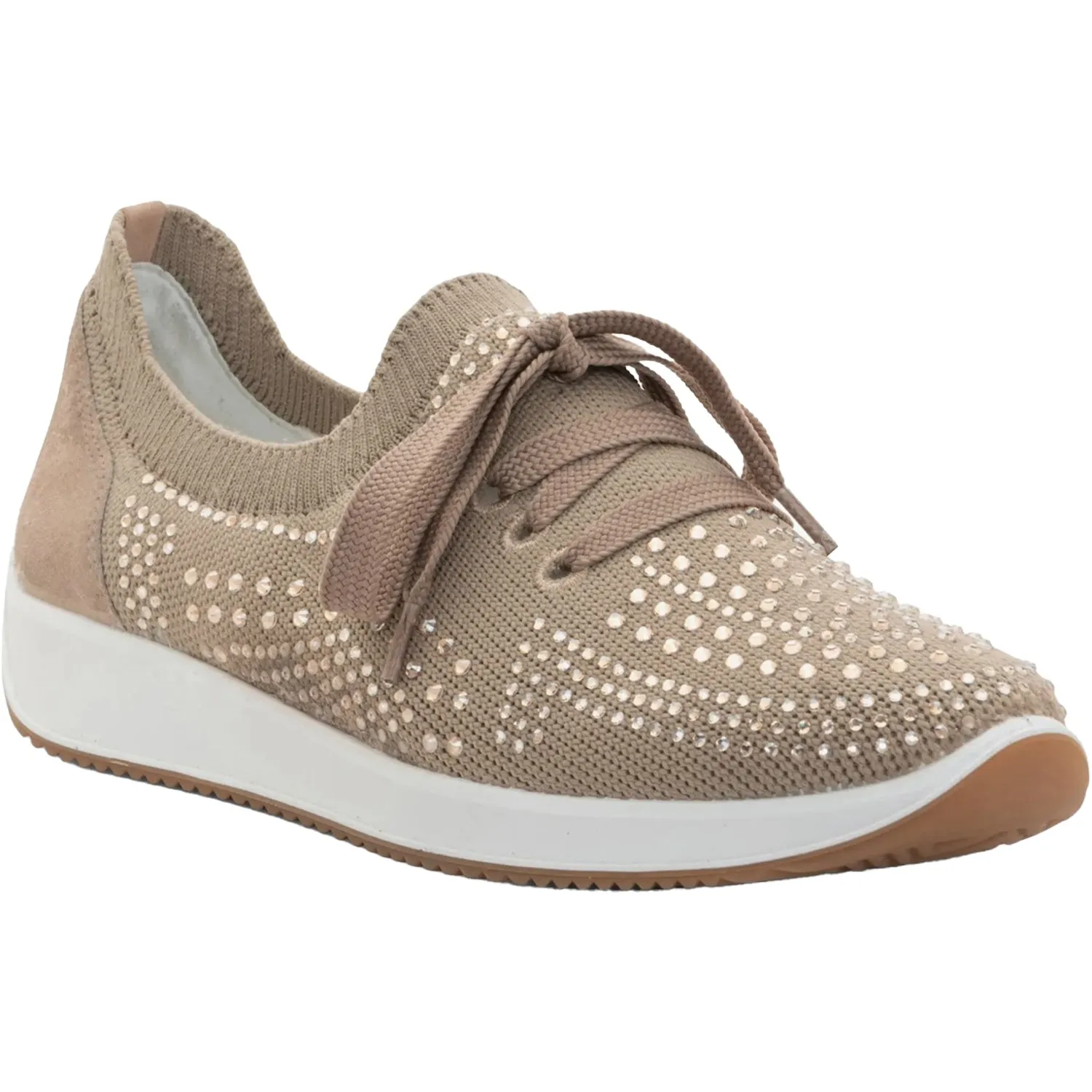 Women's Ara Shoes Lisbon Lace Sand Wovenstretch With Sparkle