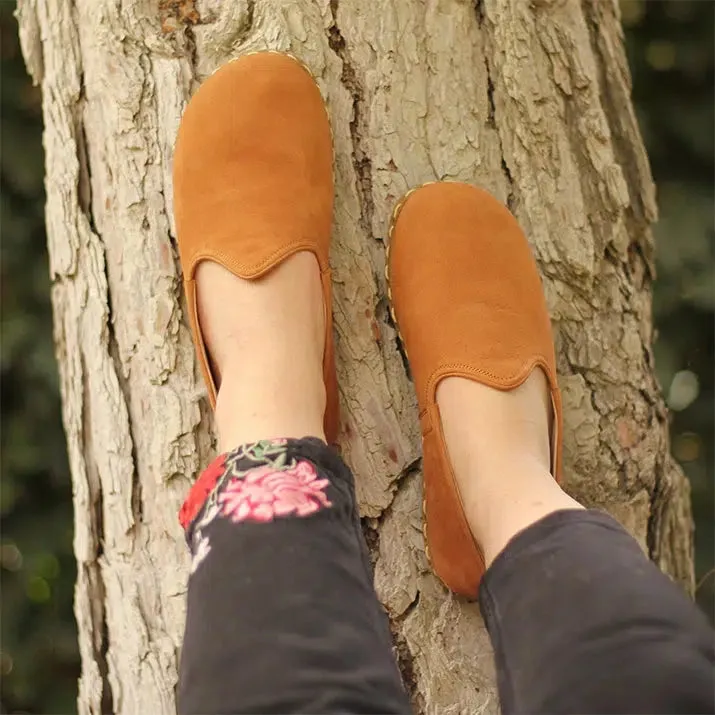 Women's Barefoot Grounding Shoes - Nubuck Orange