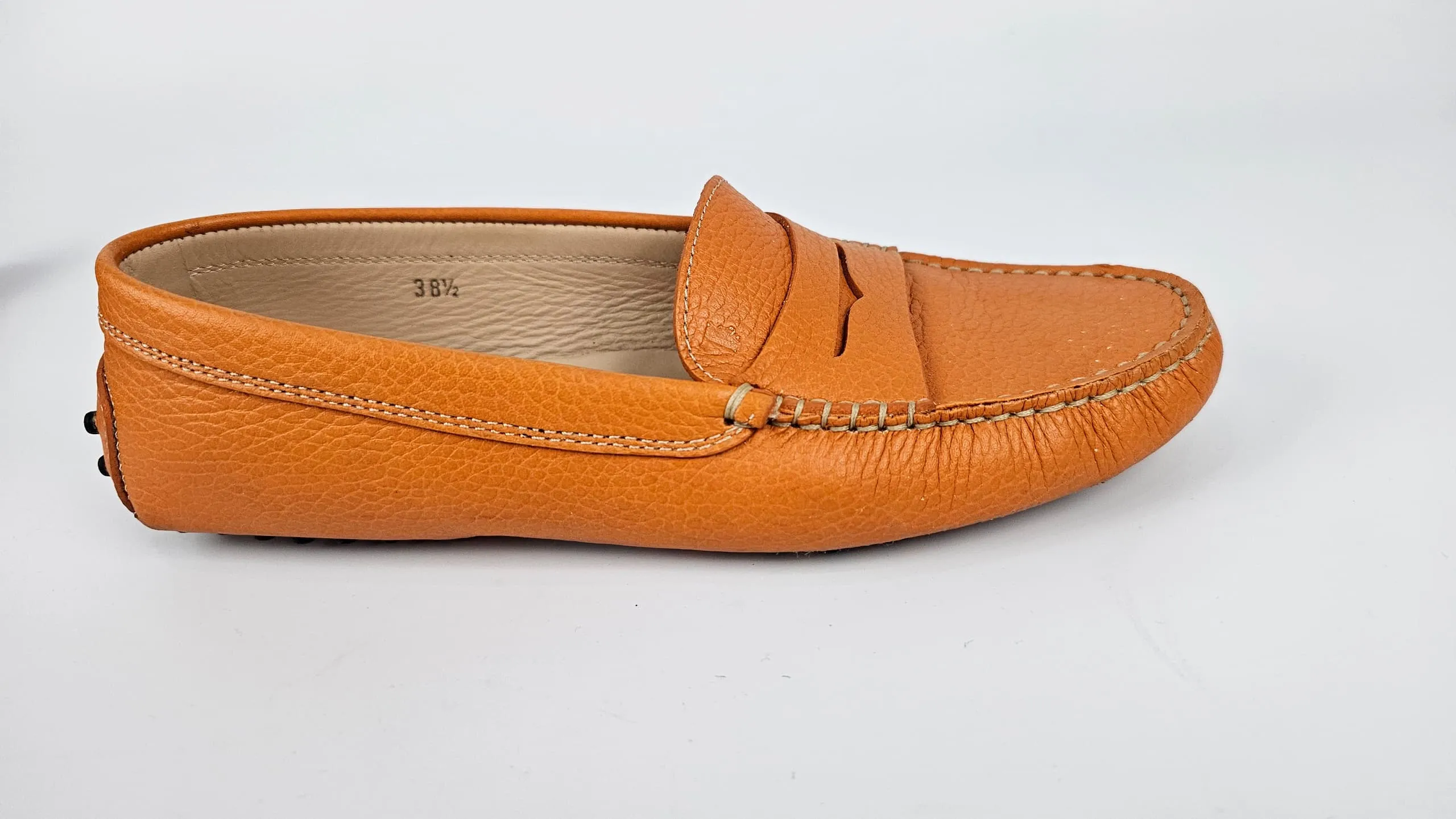 Women's Gommino Driving Shoes in Orange Nubuck