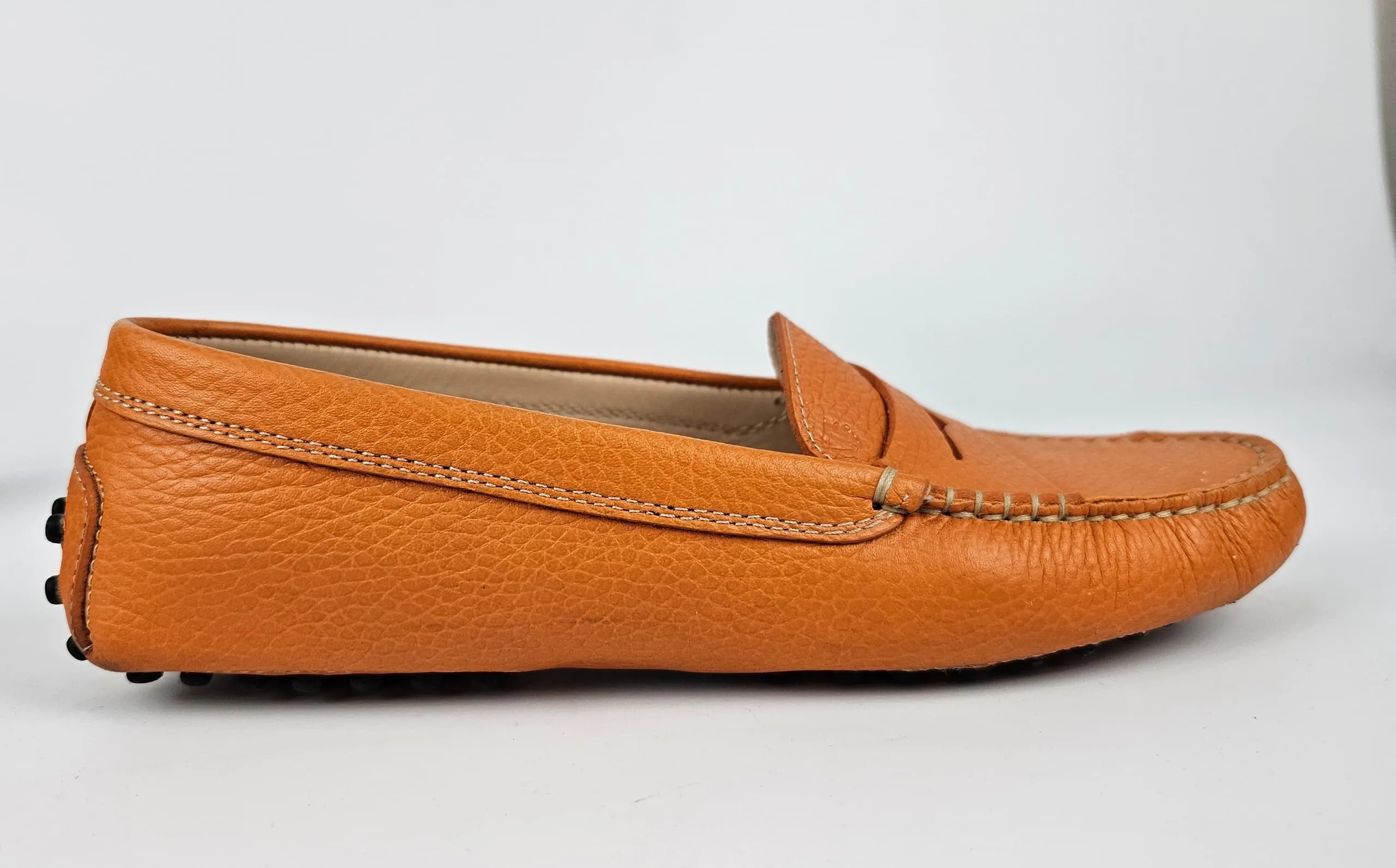 Women's Gommino Driving Shoes in Orange Nubuck