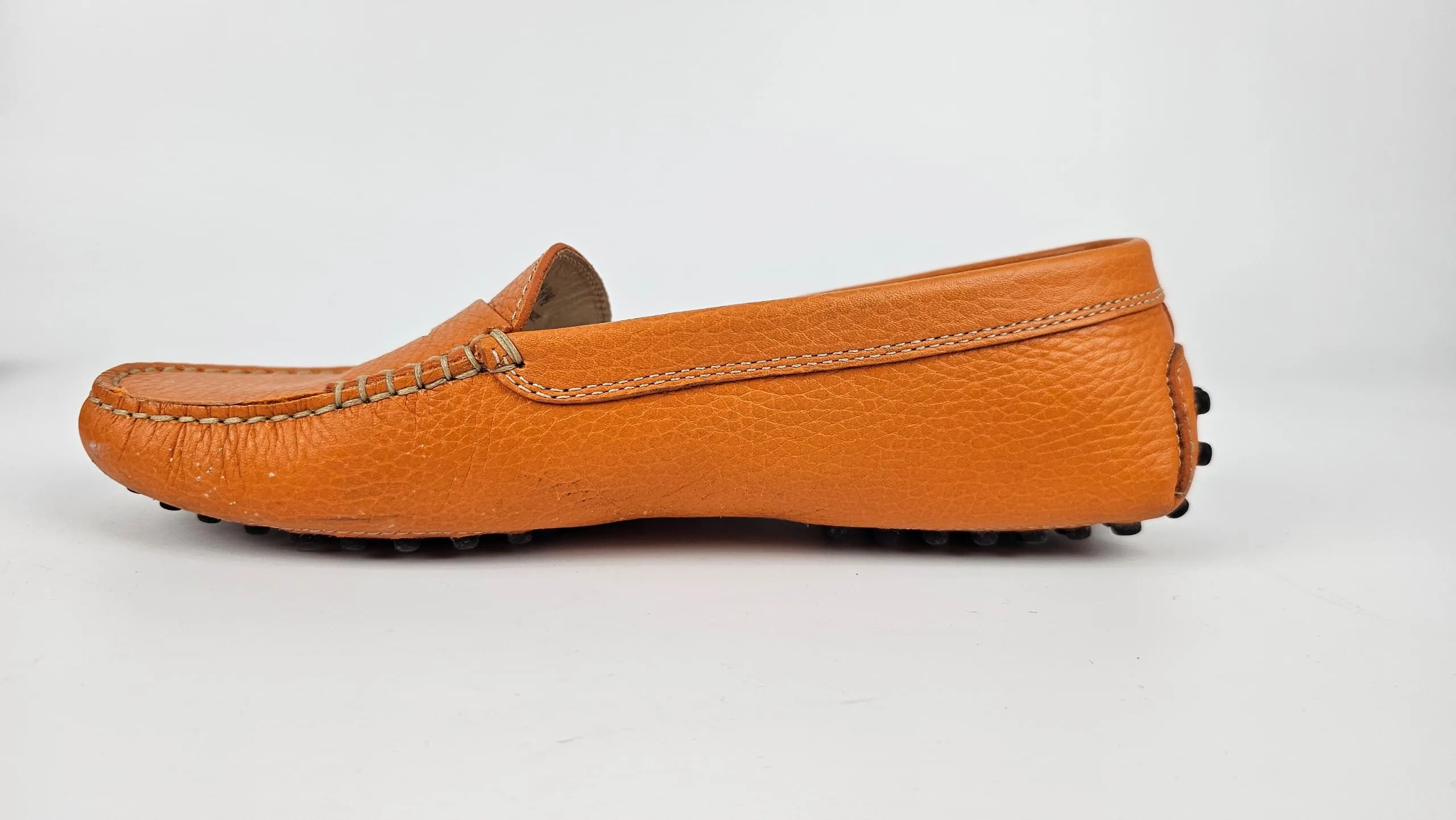 Women's Gommino Driving Shoes in Orange Nubuck