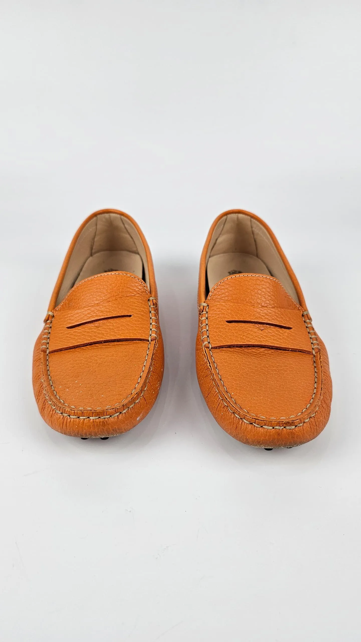 Women's Gommino Driving Shoes in Orange Nubuck